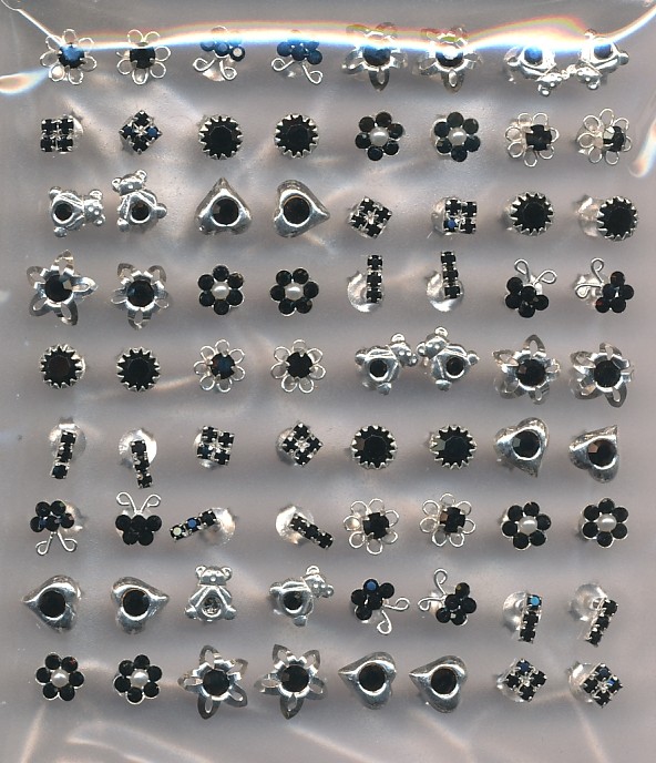Ørering med sort - forskellige design