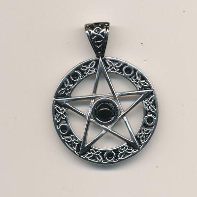 Pentagram med sort sten
